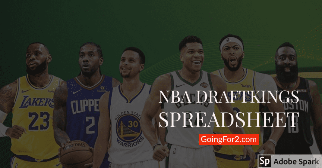 DFS NBA DraftKings Spreadsheet